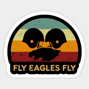 Retro Sunset - Eagles Cowboys Fly Sticker